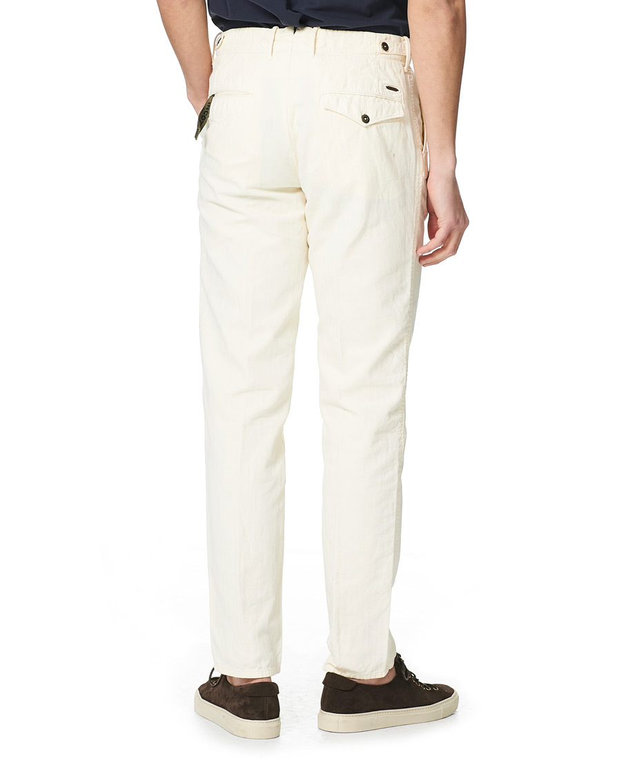 Homme | Pantalons | Incotex | Tapered Fit Cotton Trousers Off White
