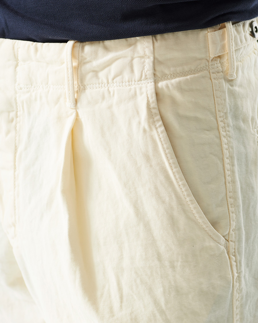 Homme | Pantalons | Incotex | Tapered Fit Cotton Trousers Off White