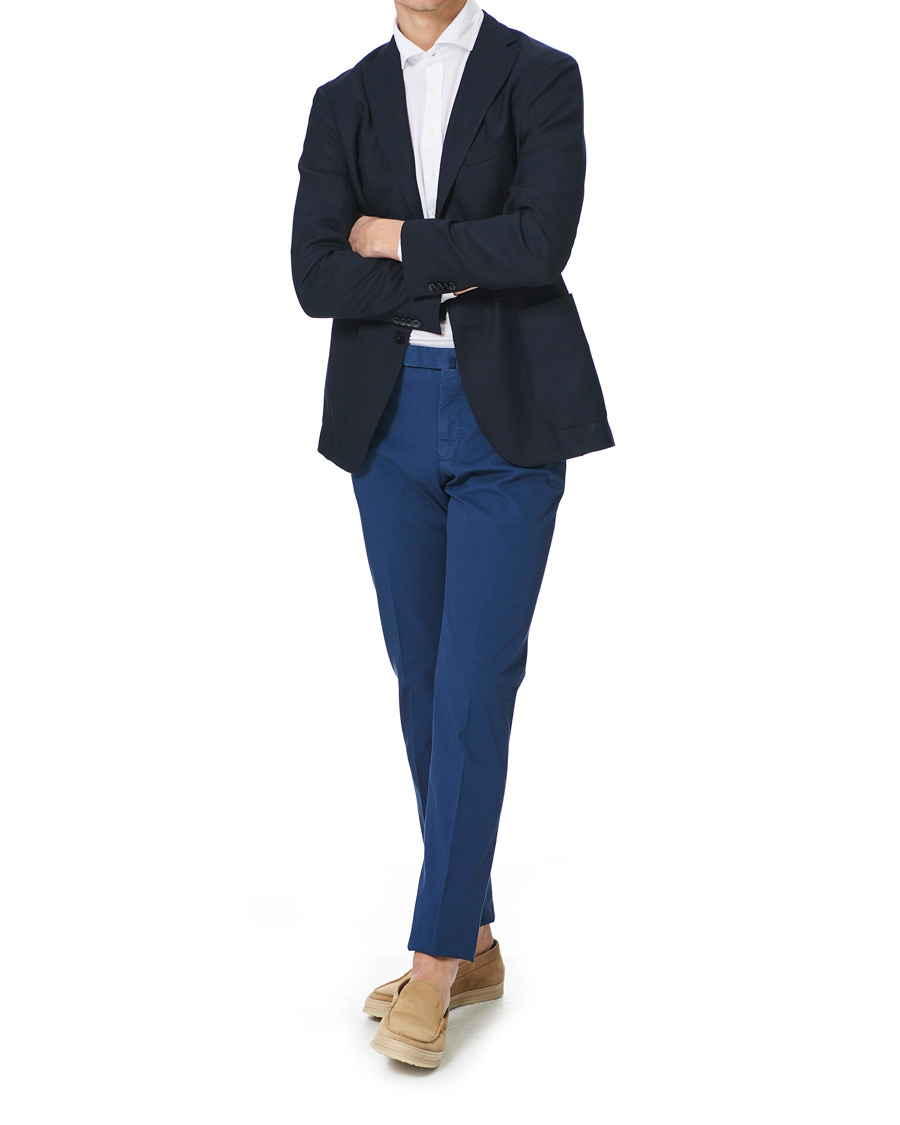 Homme | Pantalons | Incotex | Slim Fit Comfort Chinos Royal Blue