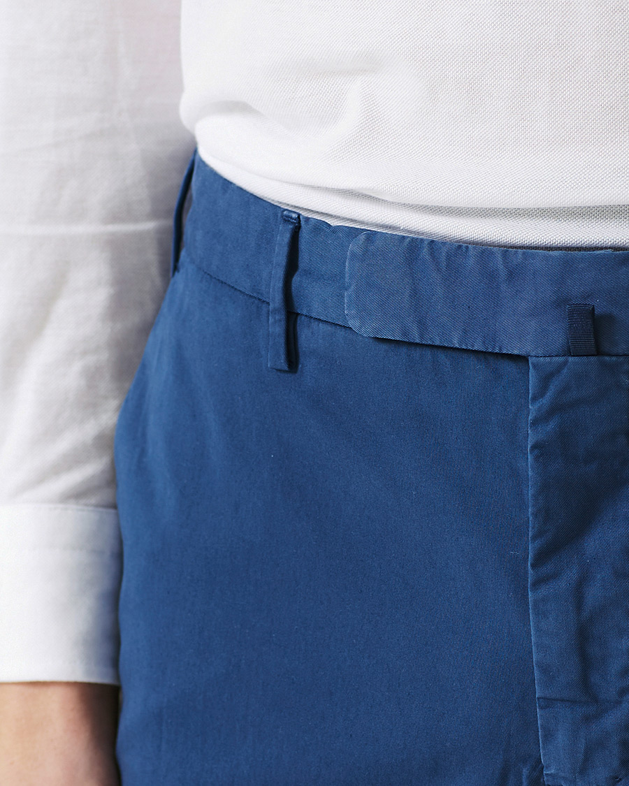 Homme | Pantalons | Incotex | Slim Fit Comfort Chinos Royal Blue