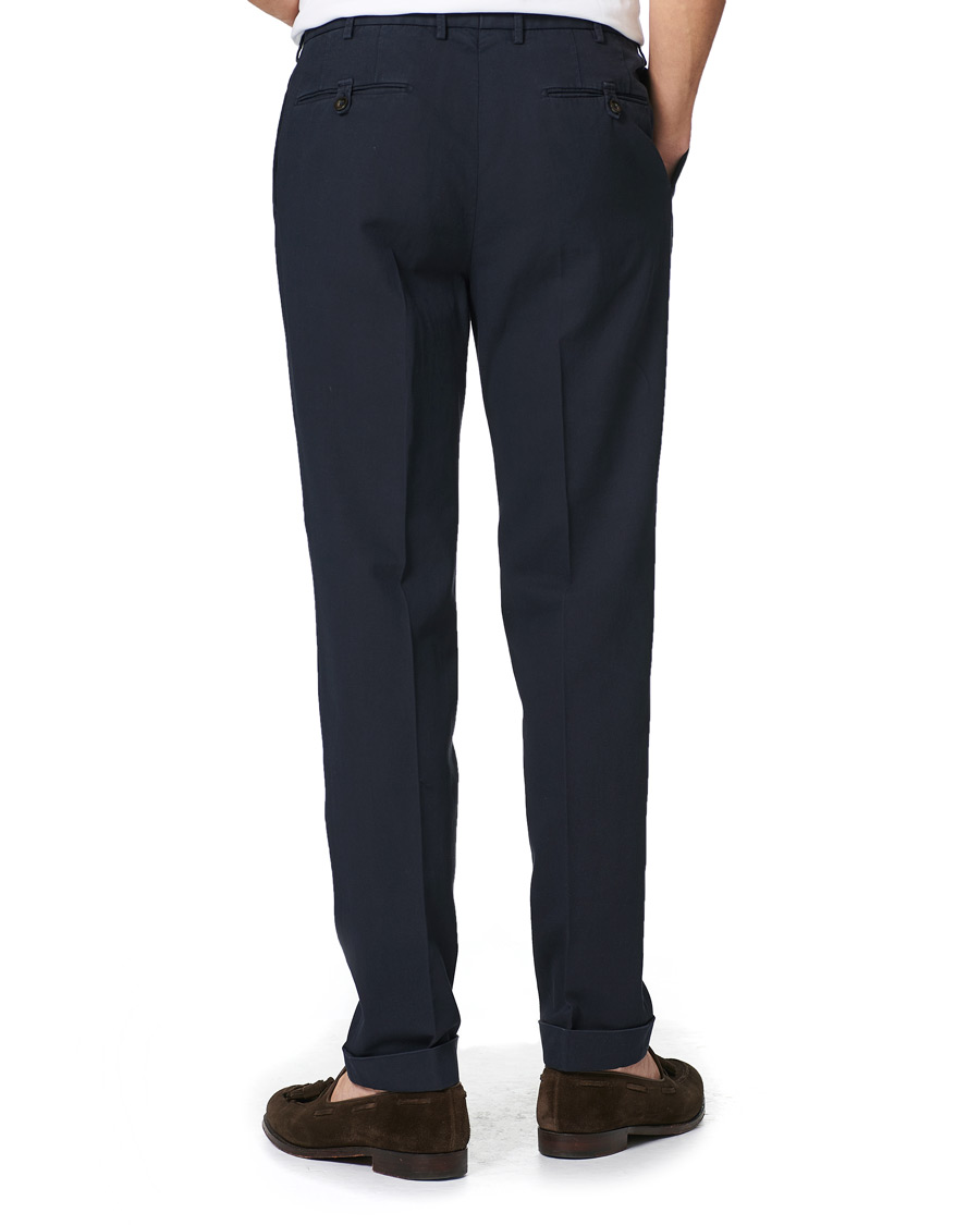 Homme | Pantalons | Incotex | Carrot Fit Pleated Trousers Navy