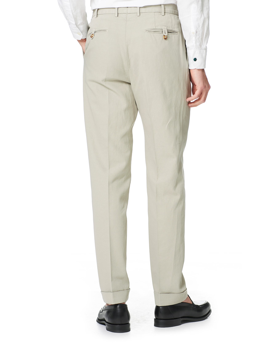 Homme | Pantalons | Incotex | Carrot Fit Pleated Trousers Beige