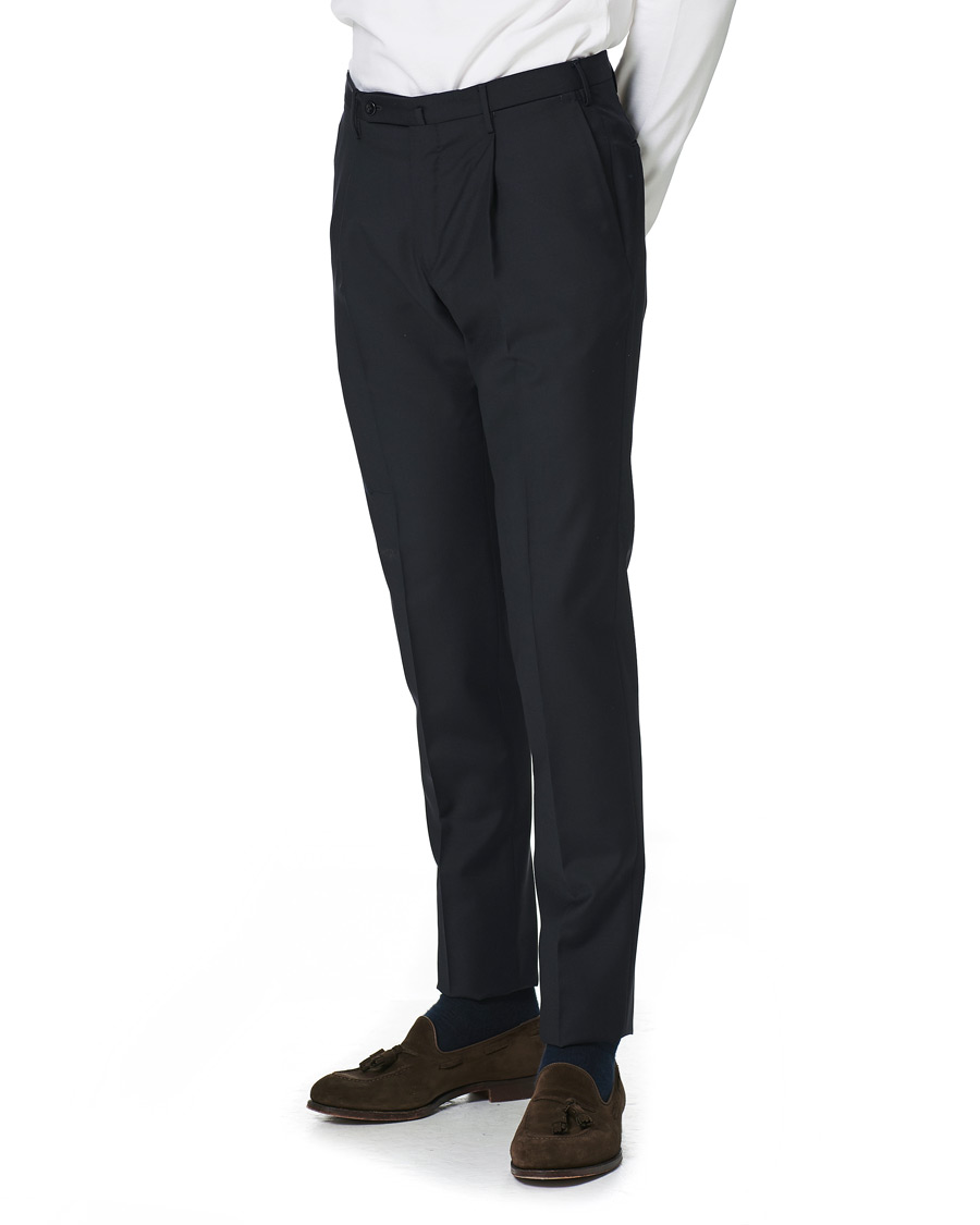 Homme | Pantalons | Incotex | Slim Fit Tropical Wool Trousers Navy