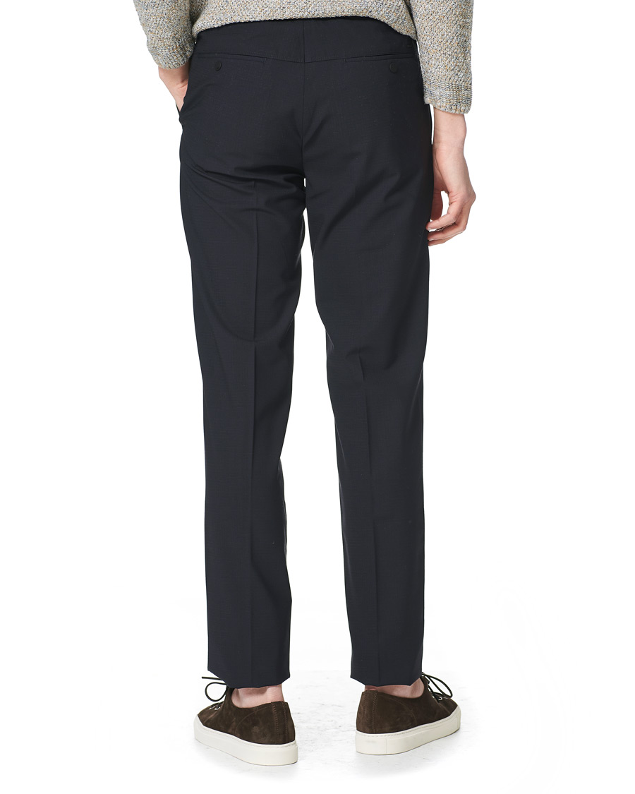 Homme | Pantalons | Incotex | Loose Fit Wool Ripstop Trousers Navy