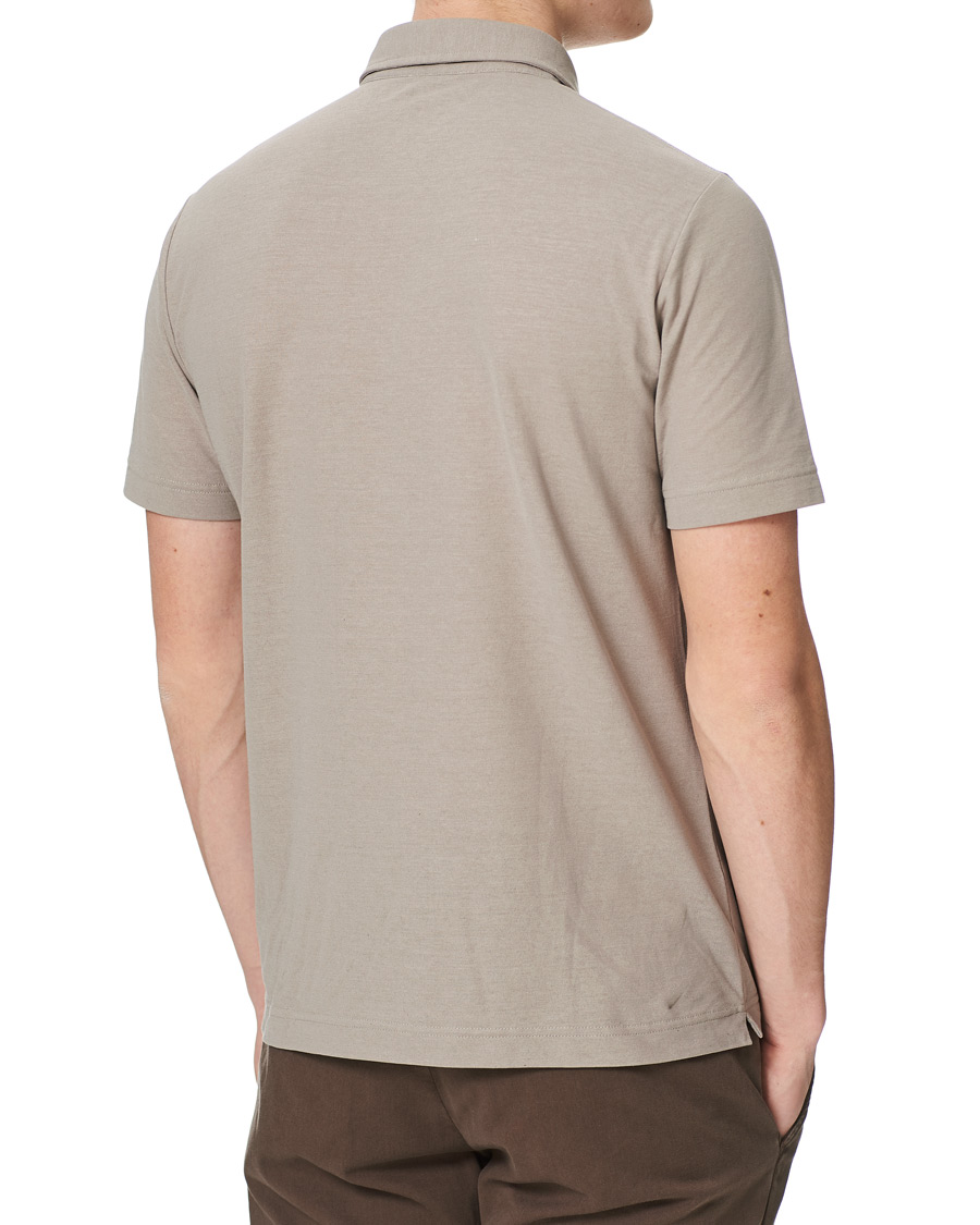 Homme | Polos | Zanone | Ice Cotton Short Sleeve Polo Beige