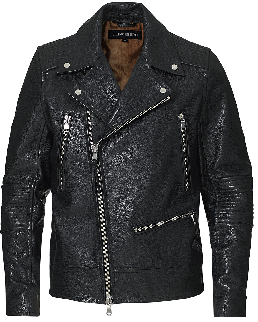Homme | Manteaux Et Vestes | J.Lindeberg | Padish Leather Biker Jacket Black