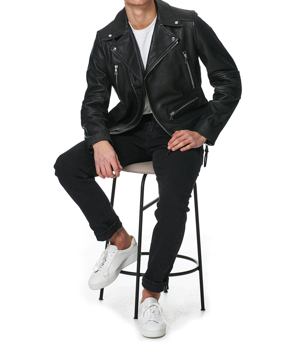Homme | Manteaux Et Vestes | J.Lindeberg | Padish Leather Biker Jacket Black