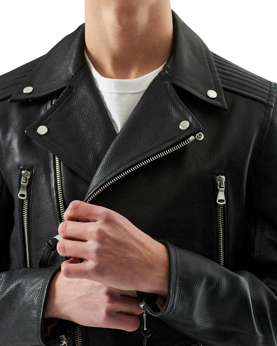 Homme | Manteaux Et Vestes | J.Lindeberg | Padish Leather Biker Jacket Black