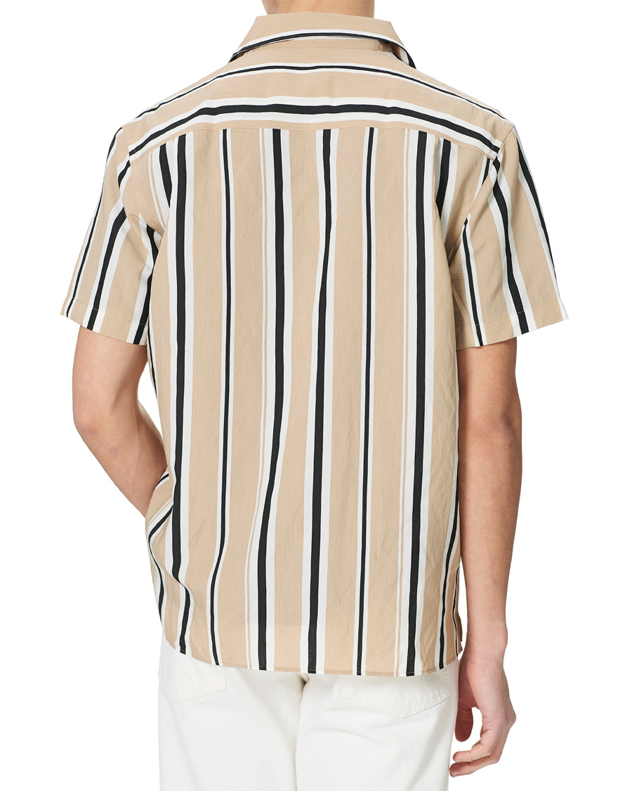 Homme | Chemises | J.Lindeberg | Elio Striped Resort Shirtt Batique Khaki