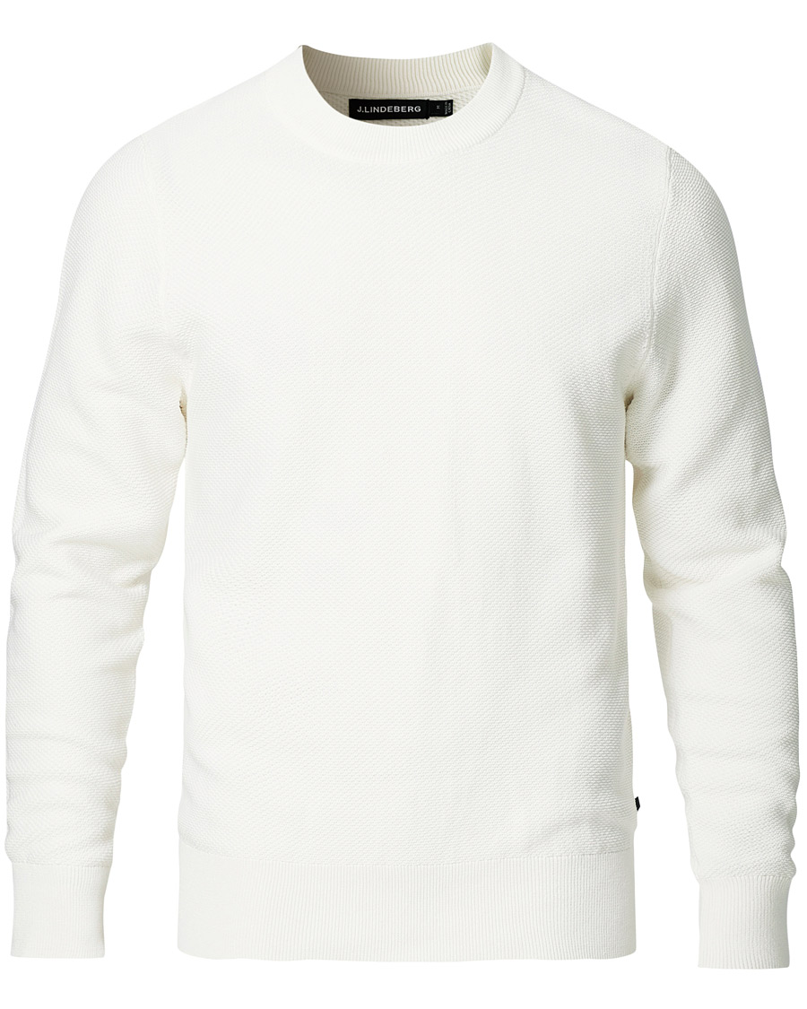 Homme | Pulls Et Tricots | J.Lindeberg | Arthur Structure Organic Cotton Crew Neck Cloud White