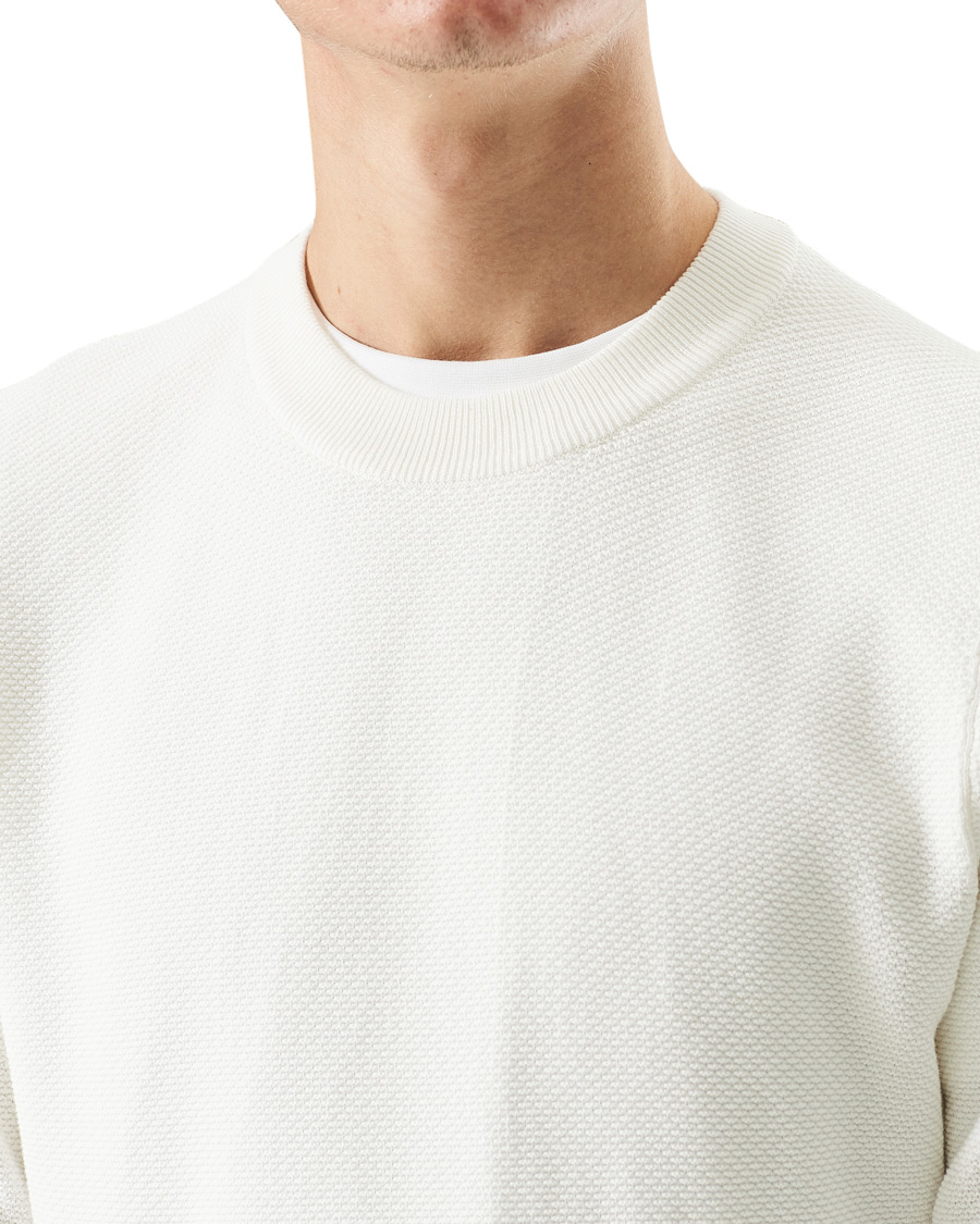 Homme | Pulls Et Tricots | J.Lindeberg | Arthur Structure Organic Cotton Crew Neck Cloud White