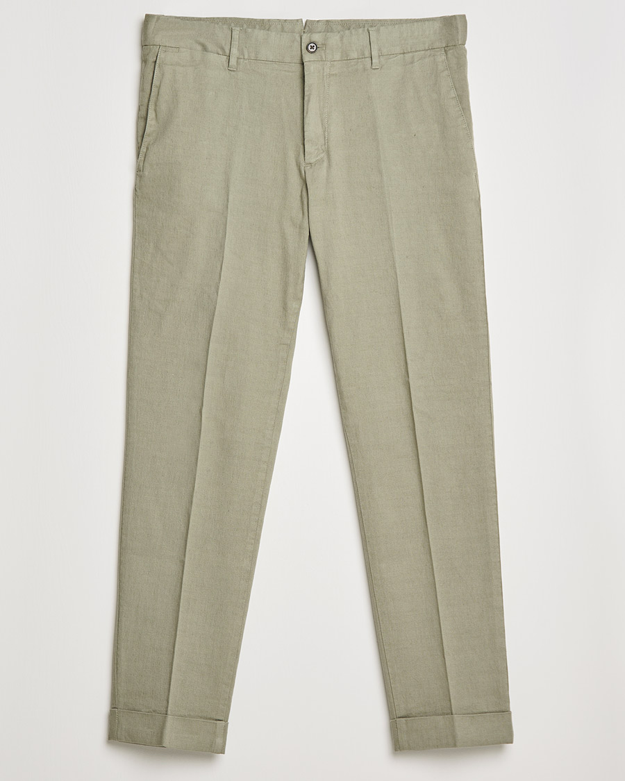 Homme | Pantalons | J.Lindeberg | Grant Stretch Cotton/Linen Trousers Vetiver