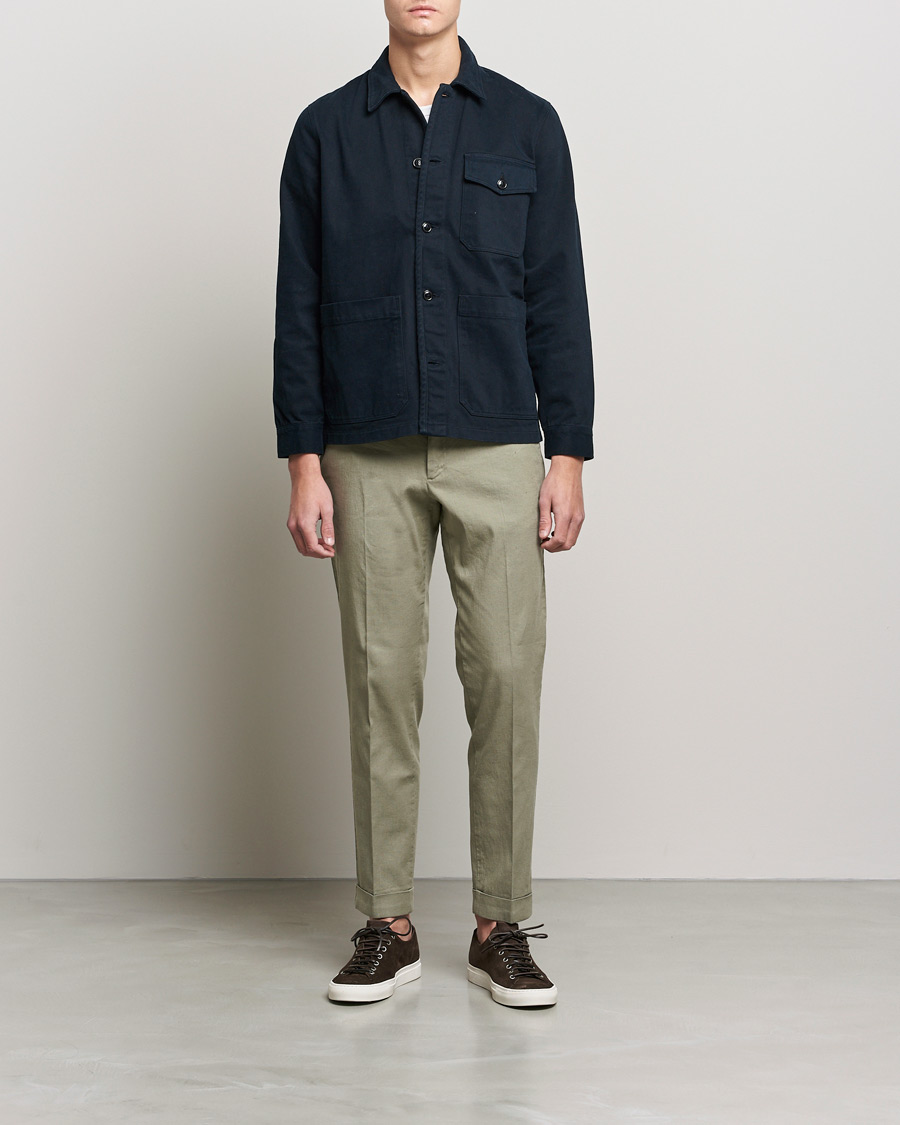 Homme | Pantalons | J.Lindeberg | Grant Stretch Cotton/Linen Trousers Vetiver