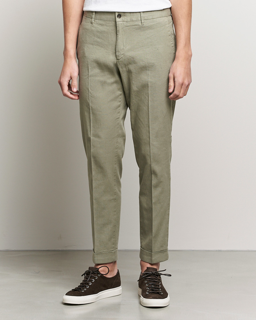 Homme | Pantalons | J.Lindeberg | Grant Stretch Cotton/Linen Trousers Vetiver