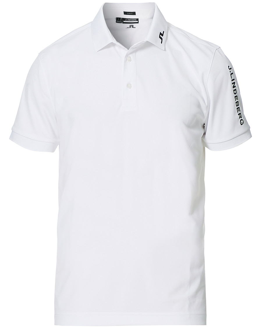 Homme | Polos | J.Lindeberg | Tour Tech Slim Fit Golf Polo White