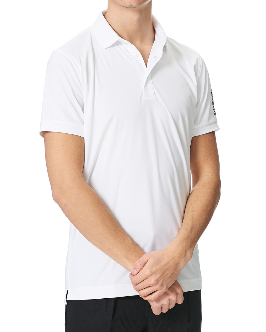 Homme | Polos | J.Lindeberg | Tour Tech Slim Fit Golf Polo White