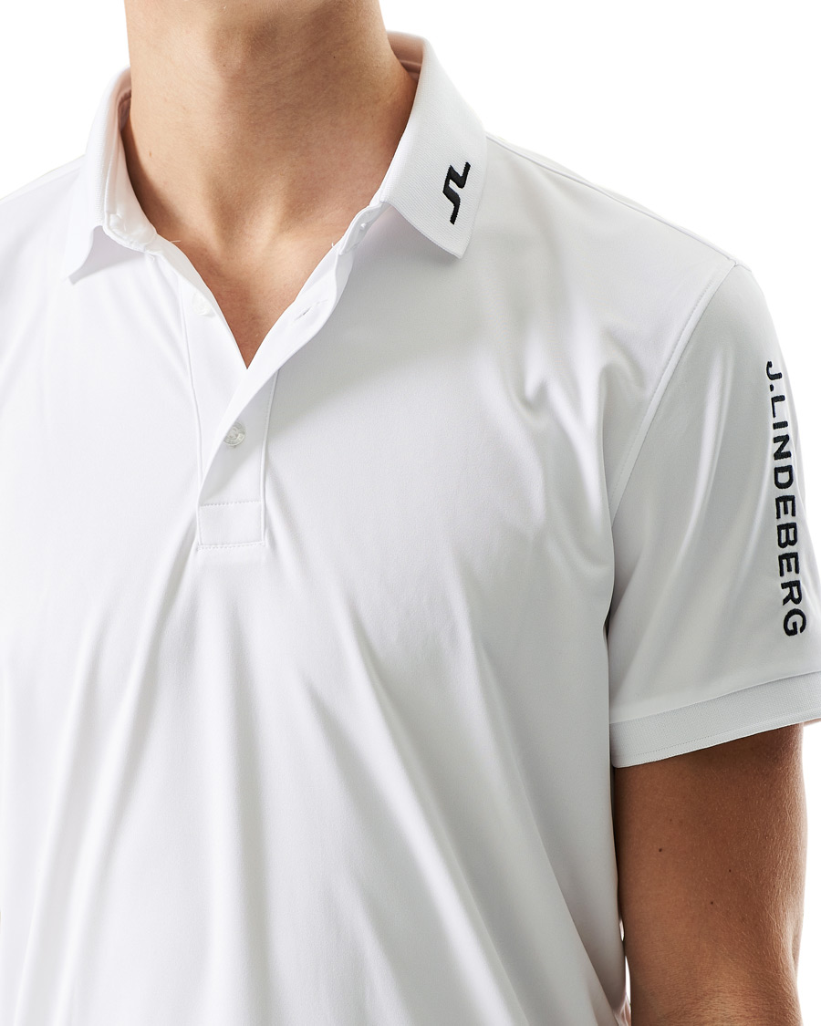 Homme | Polos | J.Lindeberg | Tour Tech Slim Fit Golf Polo White