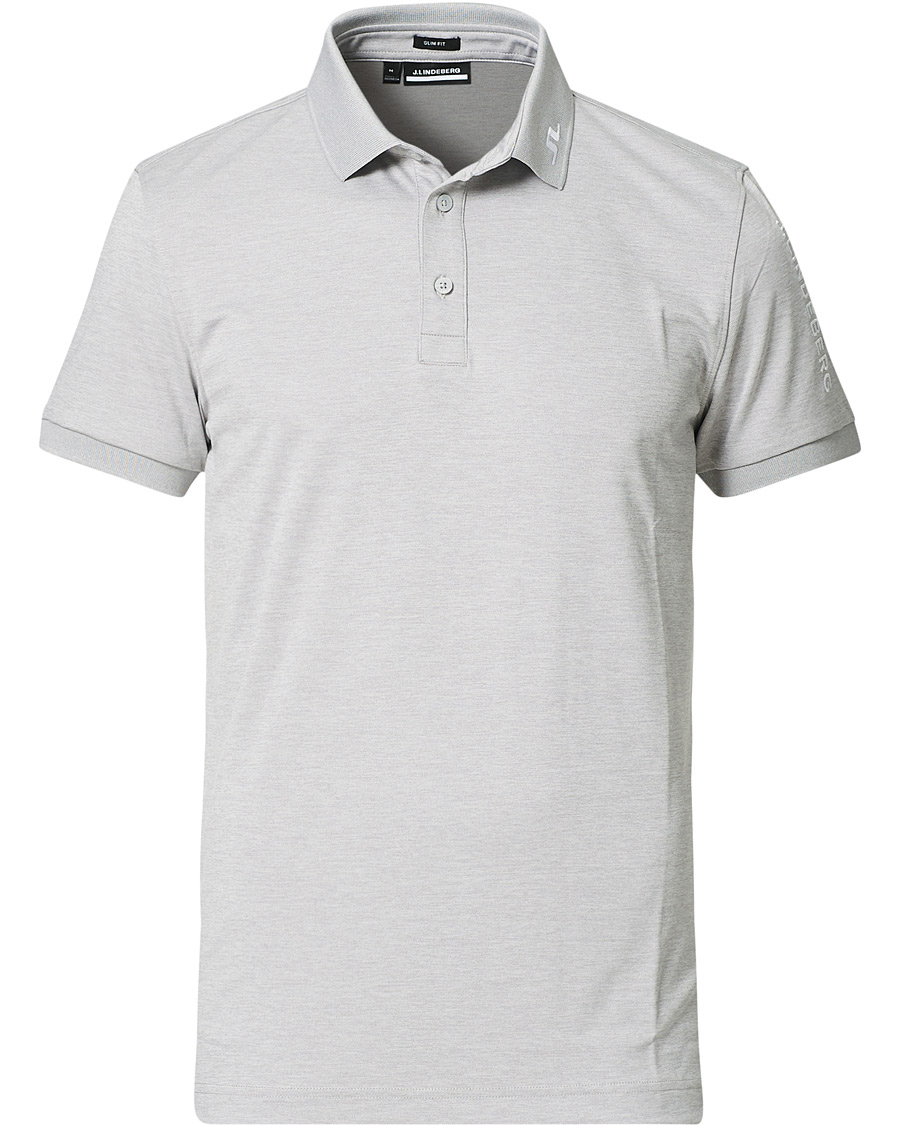Homme | Polos | J.Lindeberg | Tour Tech Slim Fit Golf Polo Micro Chip Melange