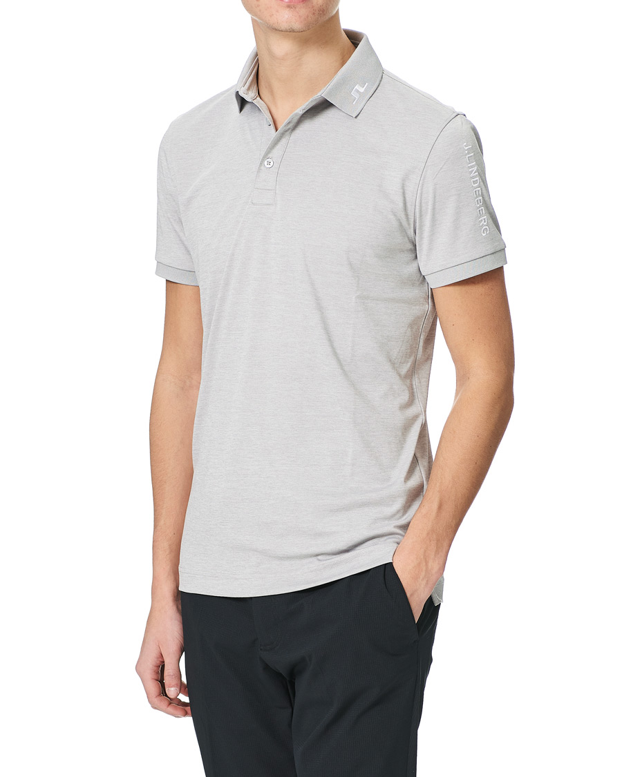 Homme | Polos | J.Lindeberg | Tour Tech Slim Fit Golf Polo Micro Chip Melange
