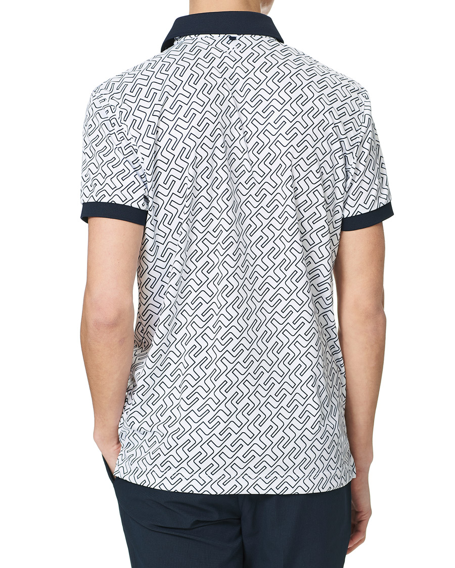 Homme | Polos | J.Lindeberg | Tour Tech Reg Fit Print Polo JL Navy Bridge Monogram