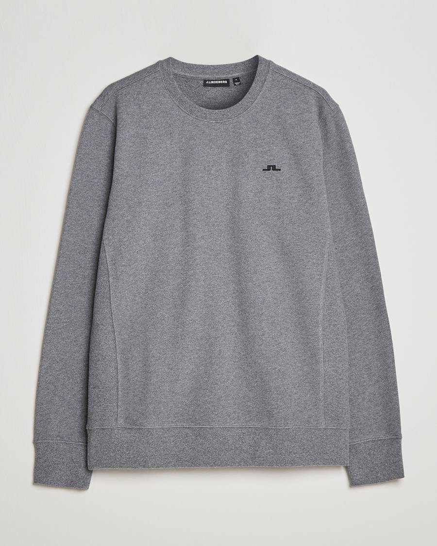 Heren | Truien | J.Lindeberg | Cal Crew Neck Sweat Grey Melange