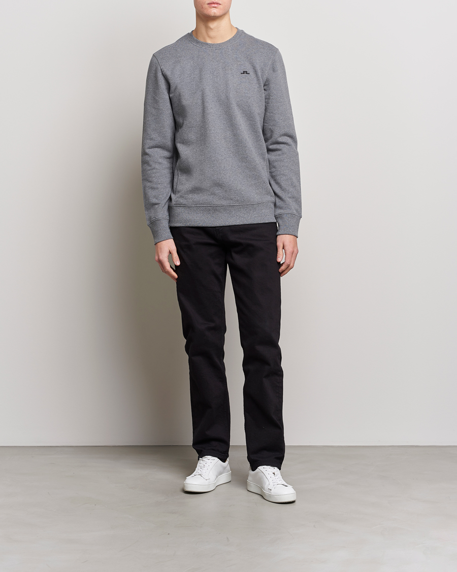 Heren | Truien | J.Lindeberg | Cal Crew Neck Sweat Grey Melange