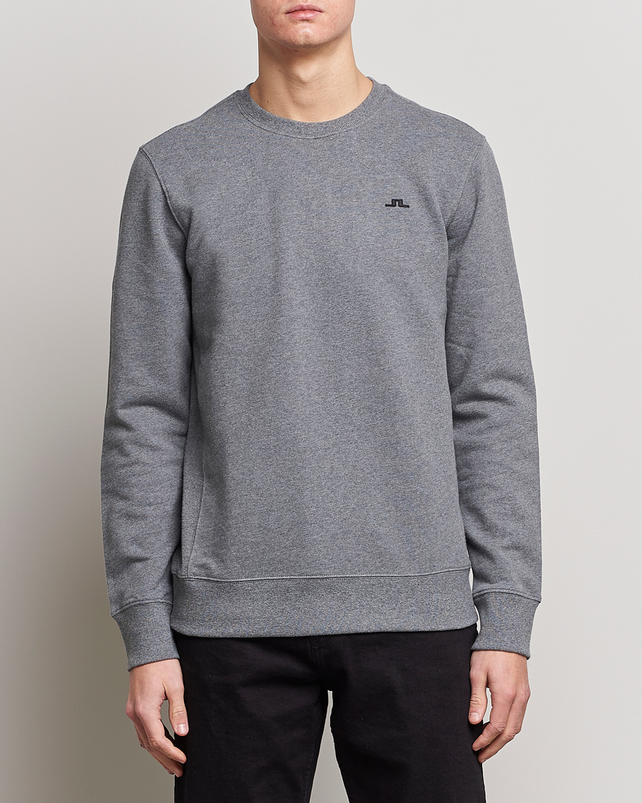 Heren | Truien | J.Lindeberg | Cal Crew Neck Sweat Grey Melange