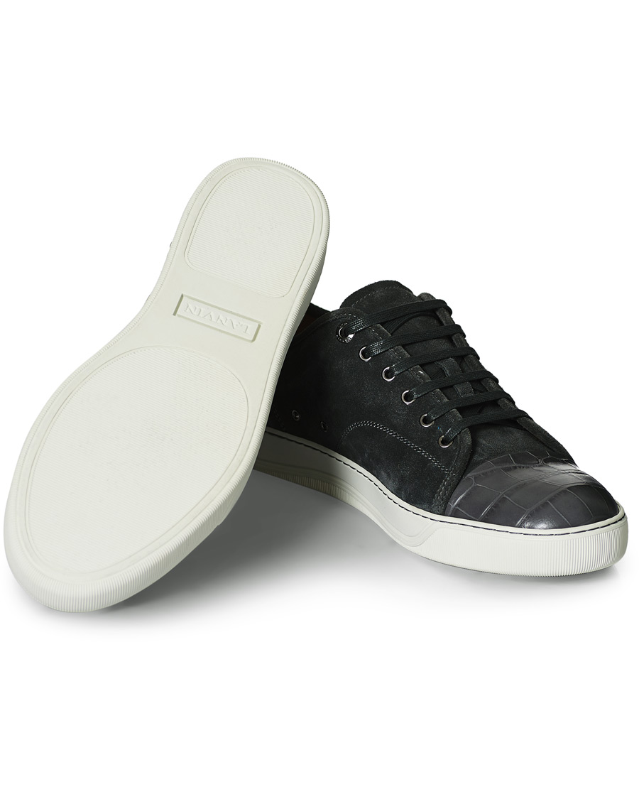 Homme | Lanvin Croc Cap Toe Sneaker Dark Grey | Lanvin | Croc Cap Toe Sneaker Dark Grey