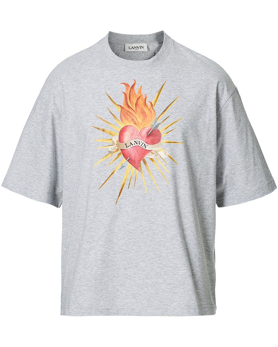 Homme | T-shirts | Lanvin | Oversize Printed T-Shirt Light Grey