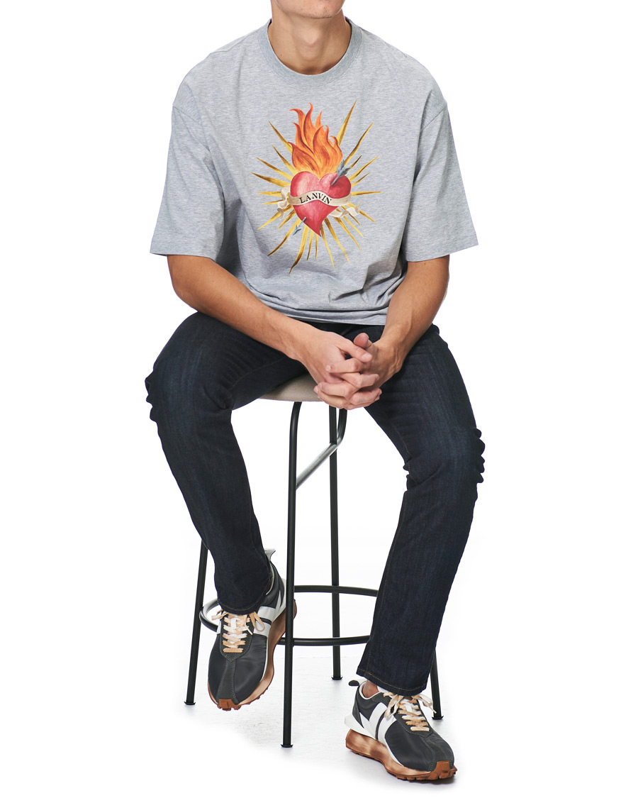 Homme | T-shirts | Lanvin | Oversize Printed T-Shirt Light Grey