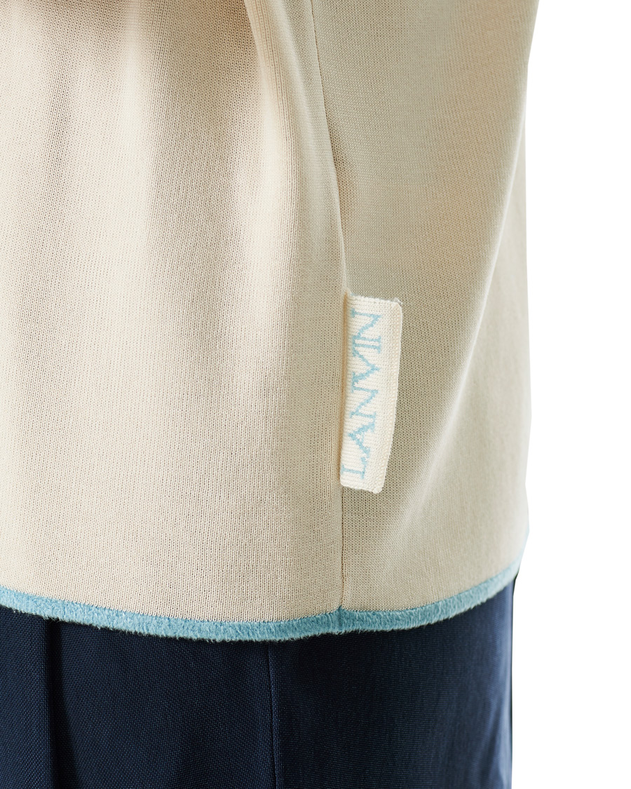 Heren | Polo's | Lanvin | Knitted Short Sleeve Polo Ecru