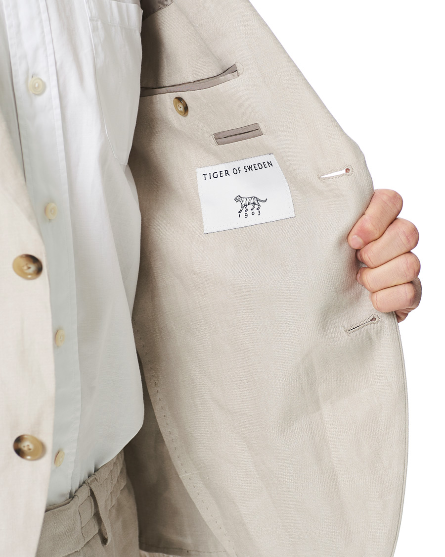 Homme | Blazers | Tiger of Sweden | Jamonte Linen Blazer Dove Grey
