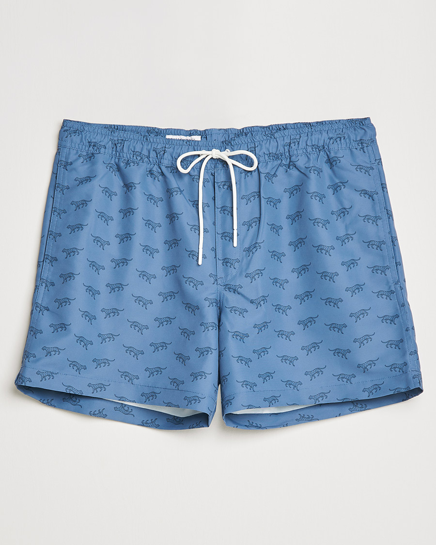 Homme | Maillots De Bain | Tiger of Sweden | Sjo Printed Swim Shorts Blue