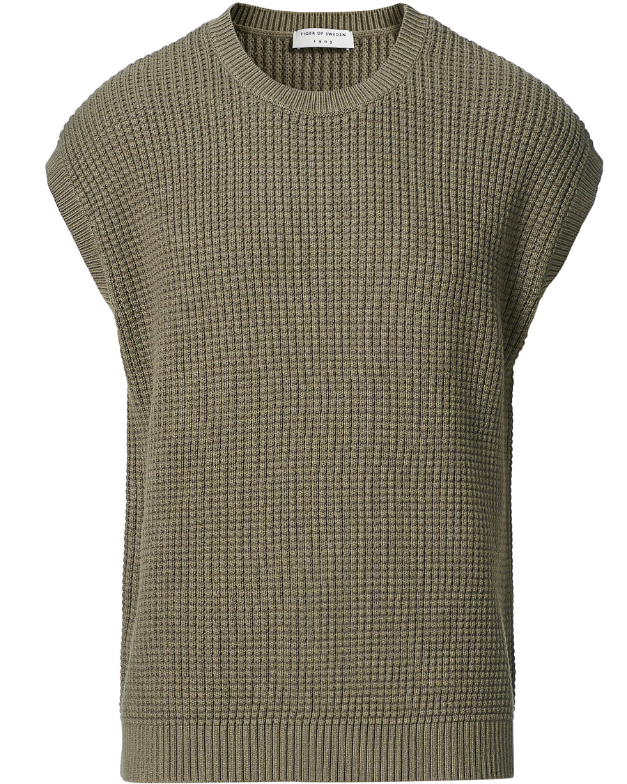 Homme | Pulls Et Tricots | Tiger of Sweden | Clemente Knitted Vest Light Khaki