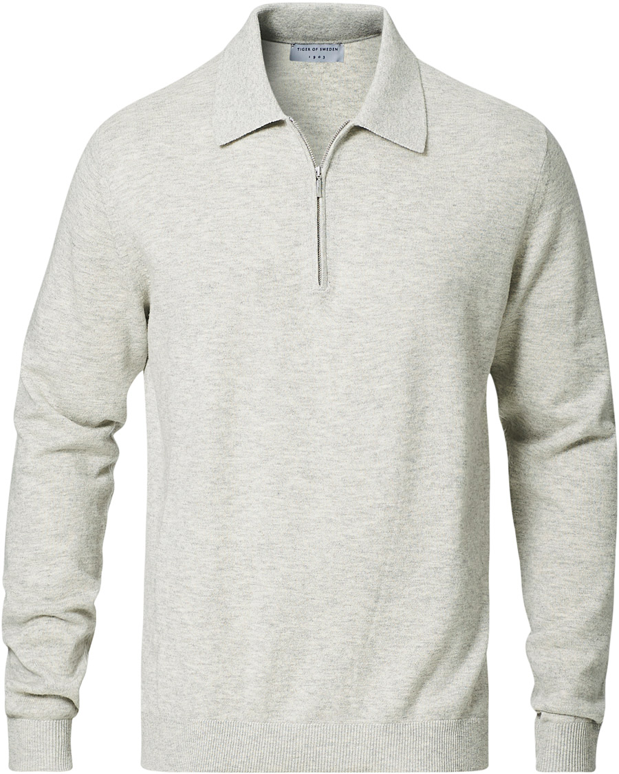 Homme | Pulls Et Tricots | Tiger of Sweden | Orbit Merino Wool Half Zip Med Grey Mel
