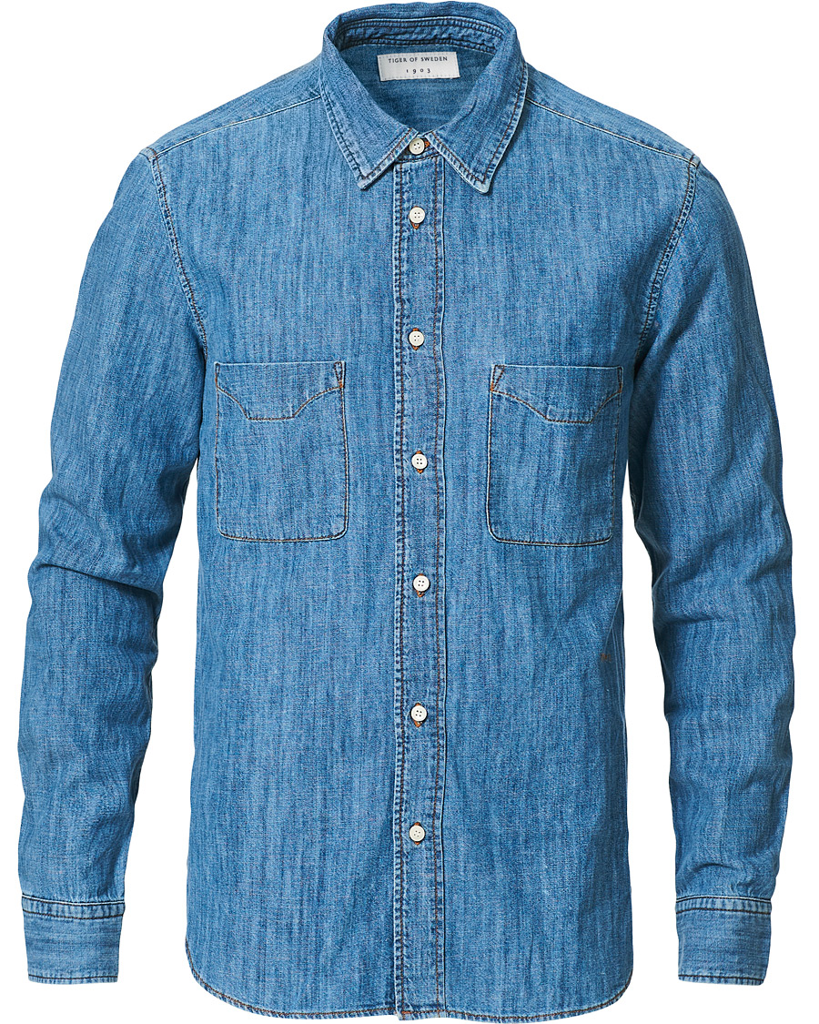 Homme | Chemises | Tiger of Sweden | Benjad Denim Shirt Light Blue