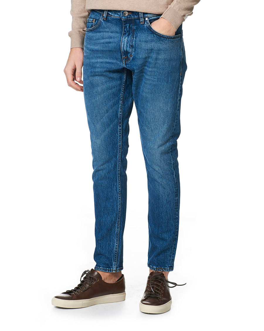 Homme | Jeans | Tiger of Sweden | Pistolero Stretch Cotton Jeans Royal Blue