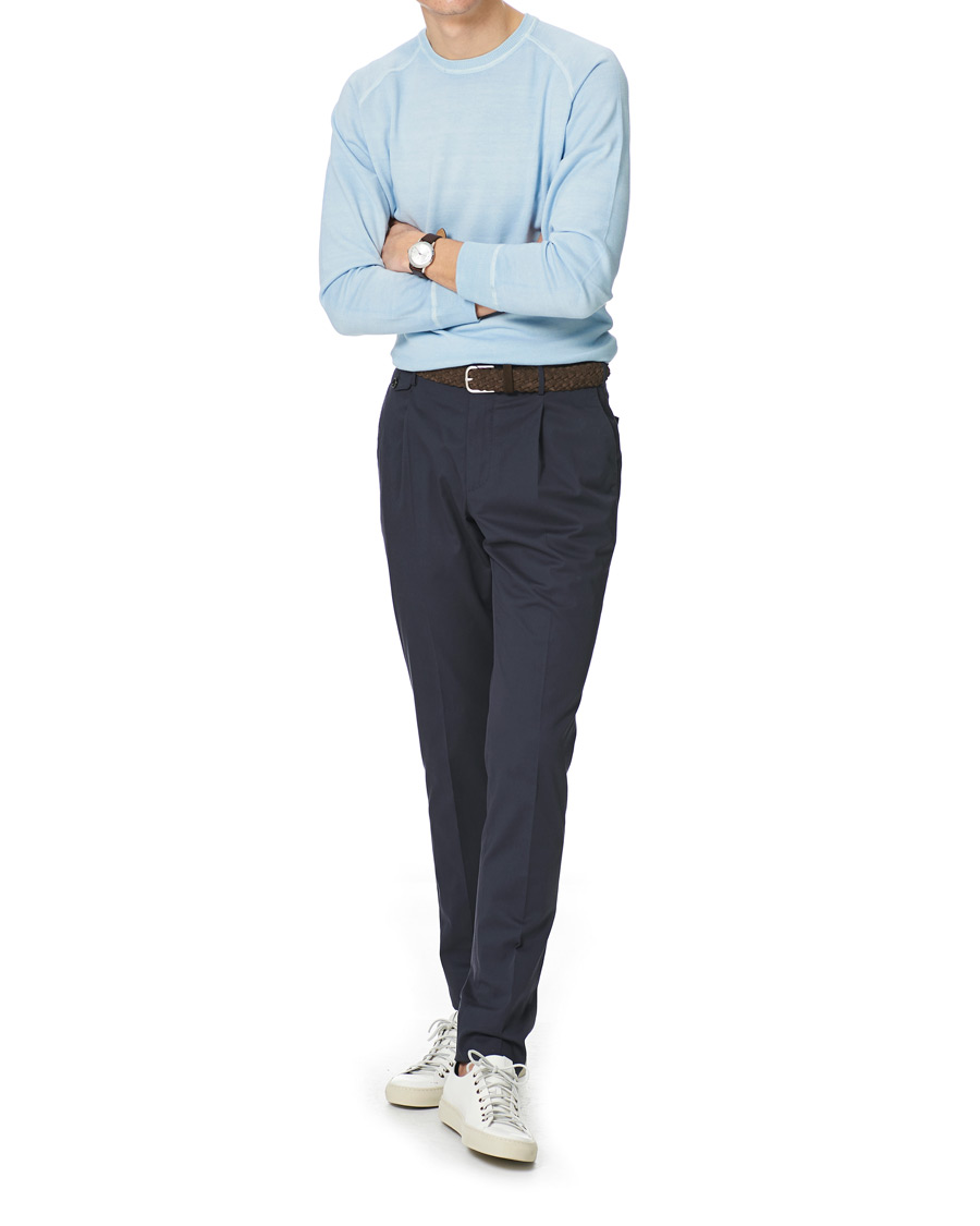 Homme | Pulls Et Tricots | Massimo Alba | Sport Cashmere/Cotton Crew Neck Ice Blue