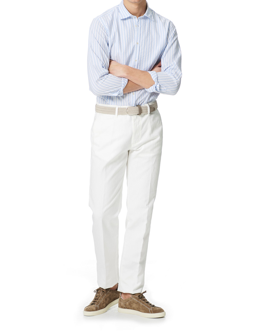 Homme | Pantalons | Massimo Alba | Winch Panama Cotton Trousers White