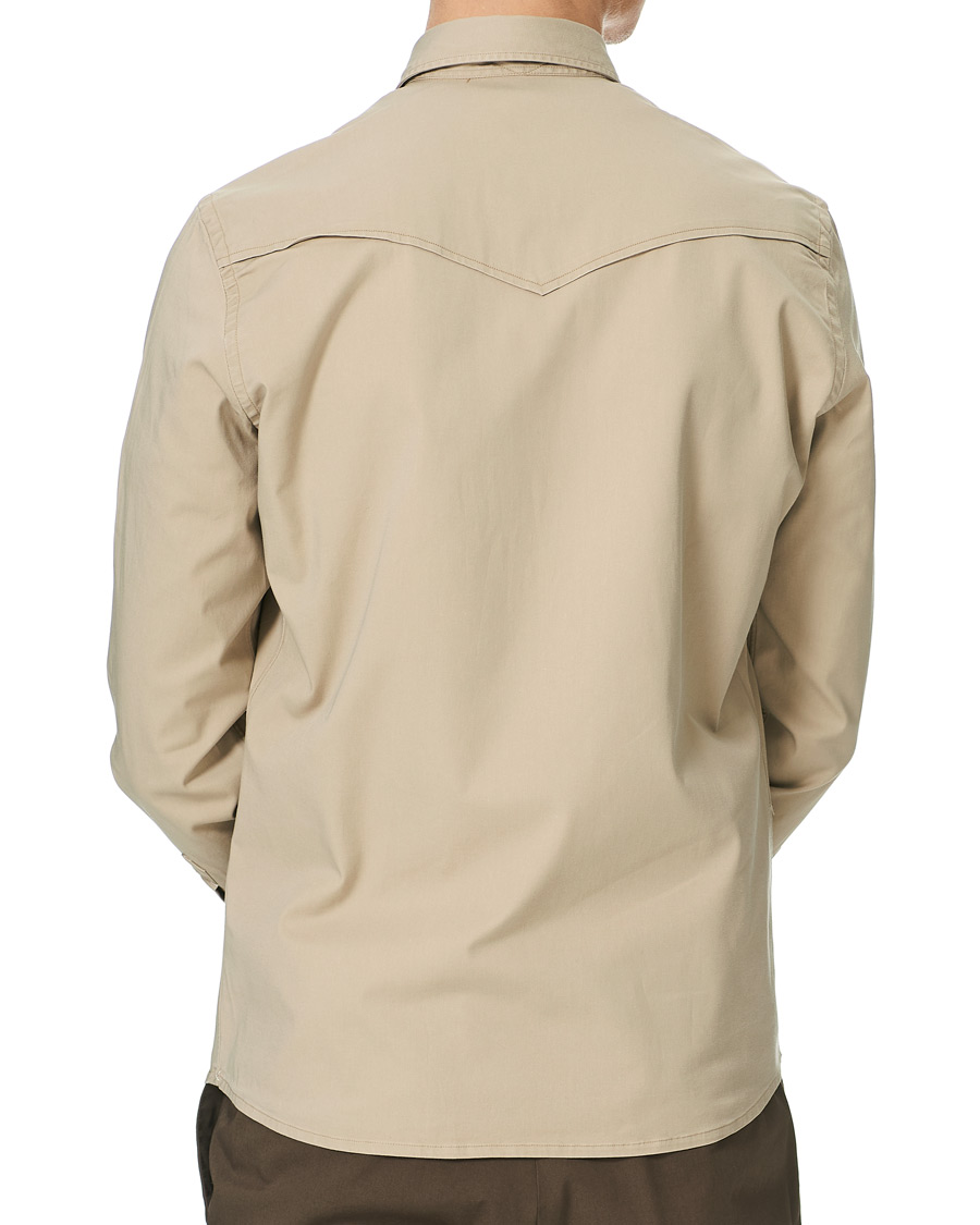 Homme | Chemises | Mazzarelli | Texana Cotton Overshirt Beige