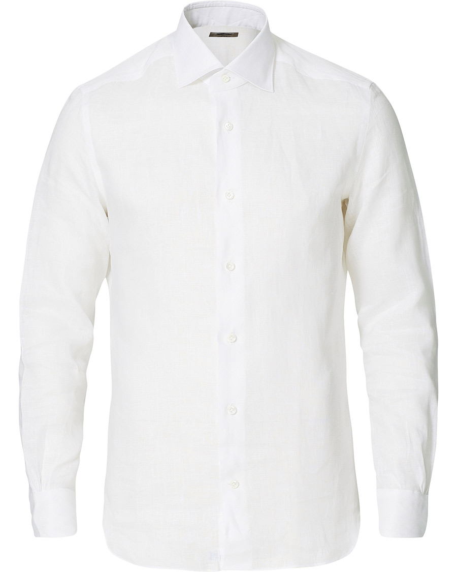 Homme | Chemises | Mazzarelli | Soft Linen Shirt White