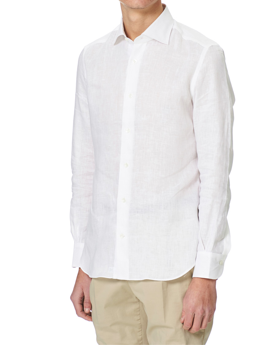 Homme | Chemises | Mazzarelli | Soft Linen Shirt White