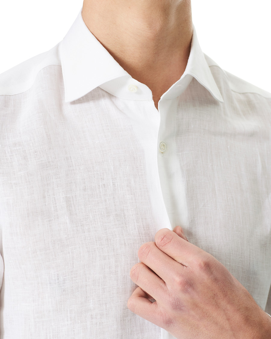 Homme | Chemises | Mazzarelli | Soft Linen Shirt White