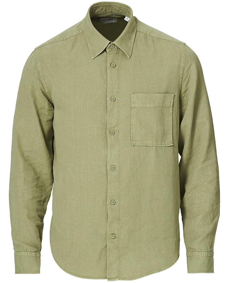 Homme | Chemises | NN07 | Arne Tencel/Linen Shirt Oil Green