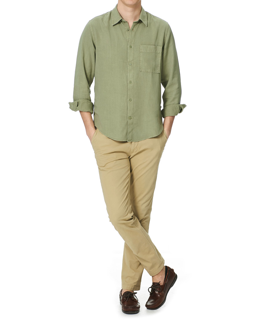 Homme | Chemises | NN07 | Arne Tencel/Linen Shirt Oil Green