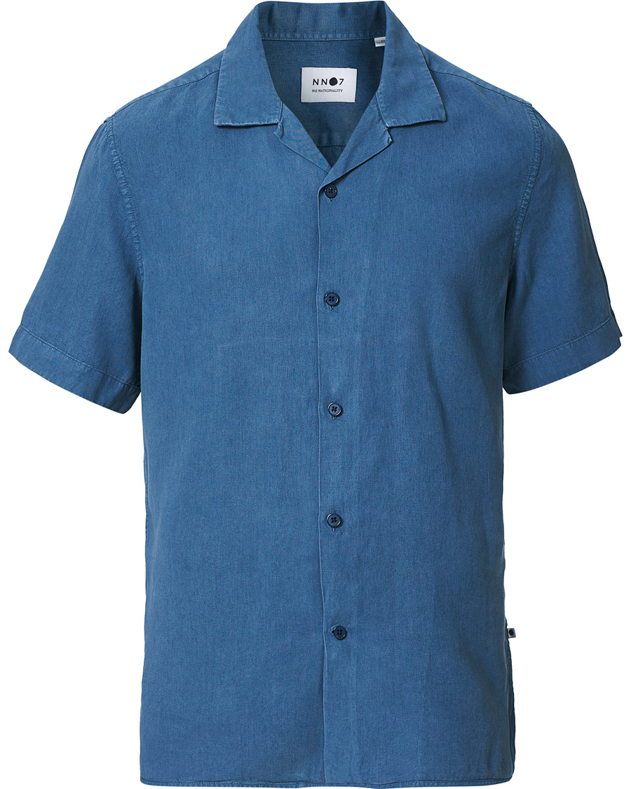 Homme | Chemises | NN07 | Miyagi Resort Collar Short Sleeve Shirt Washed Blue