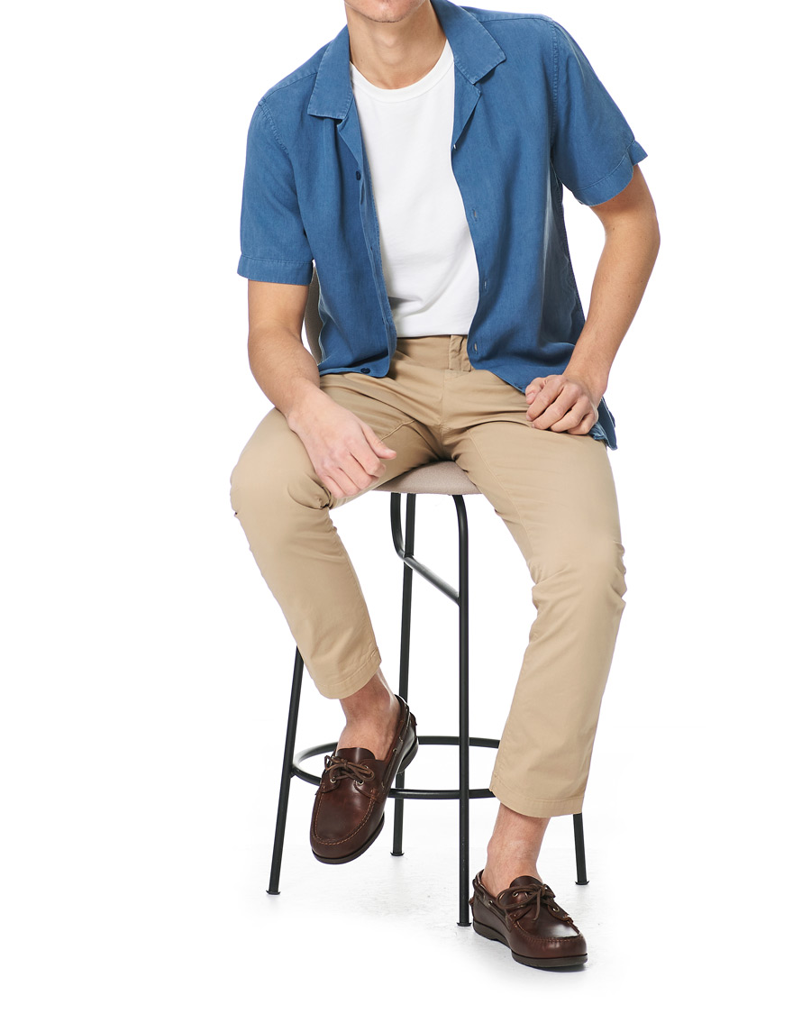 Homme | Chemises | NN07 | Miyagi Resort Collar Short Sleeve Shirt Washed Blue