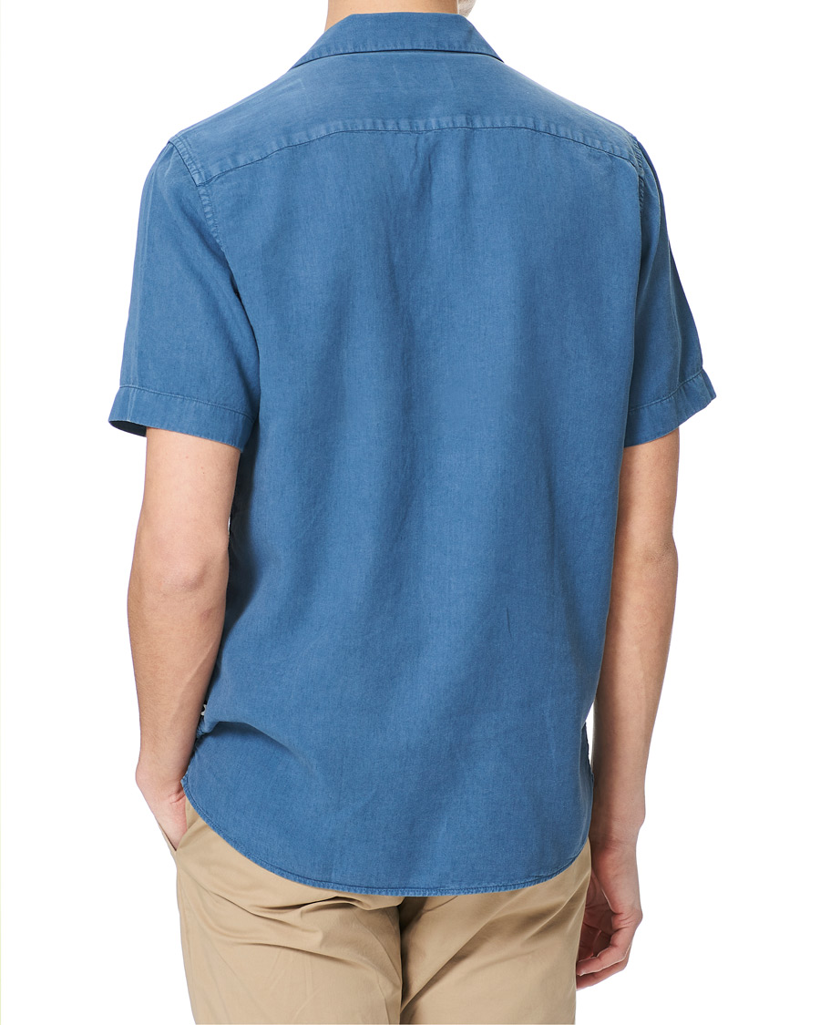 Homme | Chemises | NN07 | Miyagi Resort Collar Short Sleeve Shirt Washed Blue