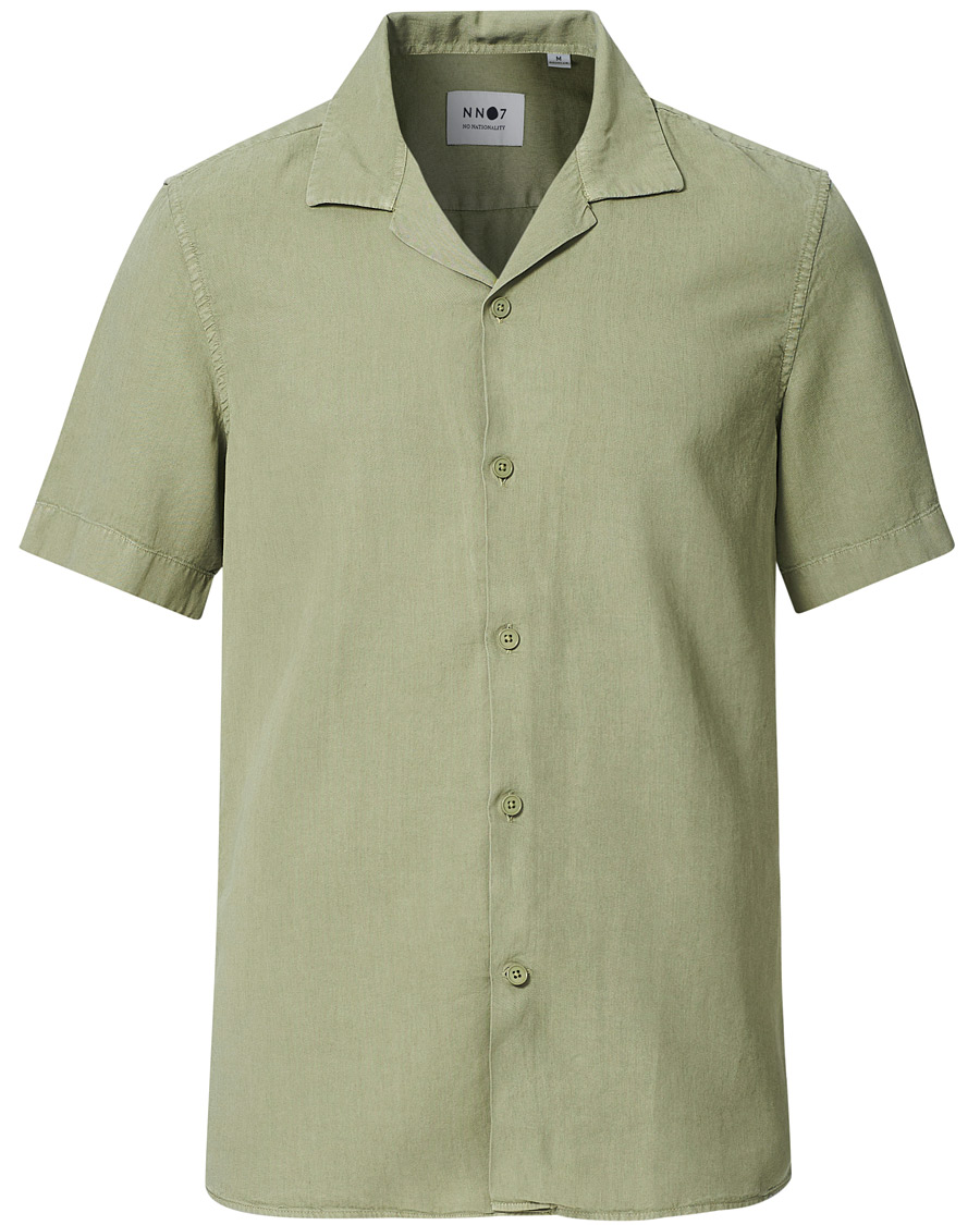 Homme | Chemises | NN07 | Miyagi Resort Collar Short Sleeve Shirt Oil Green