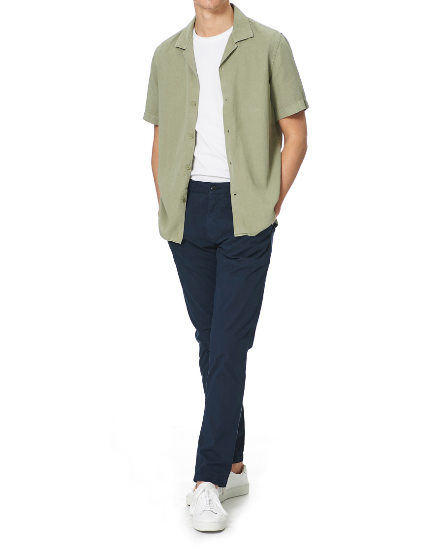 Homme | Chemises | NN07 | Miyagi Resort Collar Short Sleeve Shirt Oil Green